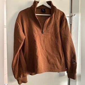 OVO‎ Casual Tan Zip-Up Sweater Size Large